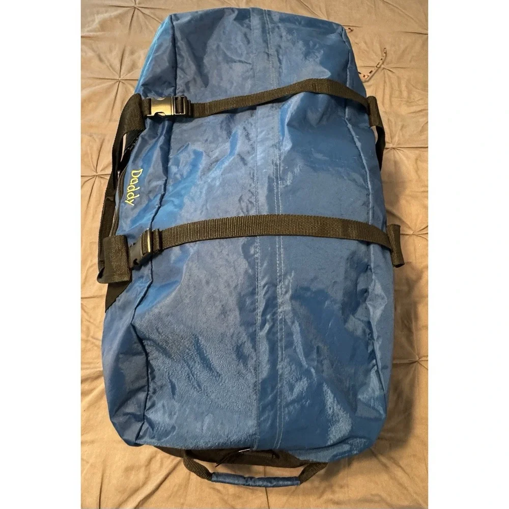 Disney Large Blue Mickey Mouse Travel Duffle Bag Embroidered Daddy